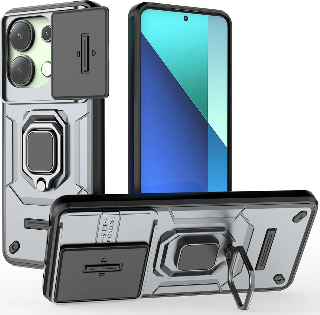 Custodia Protettiva Xiaomi Redmi Note 13 4G con Slide Camera Grey