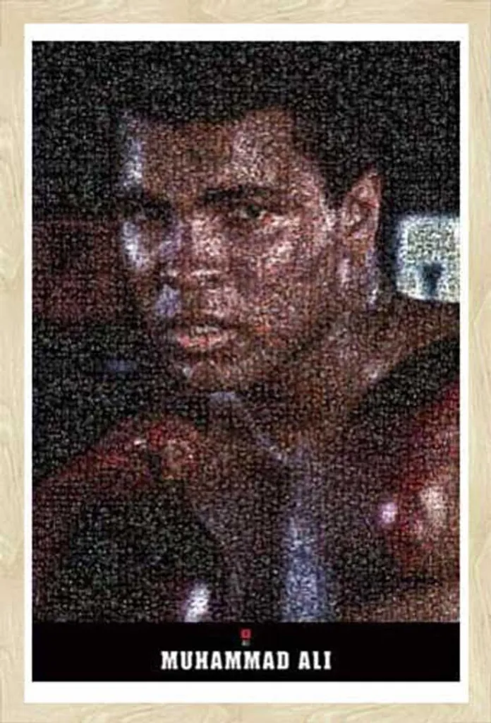 Poster Muhammad Ali Mosaico con Cornice Shinsuke Maxi Rovere - Boxe Iconica