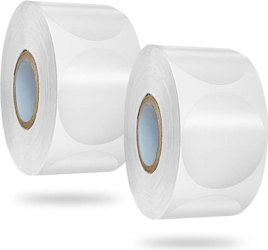 1000 Stück Weiße Kreisaufkleber - Etiketten - Papier - Siegel - Runde Aufkleber - Selbstklebende Aufkleber - Geschenkaufkleber - Verpackungsaufkl...