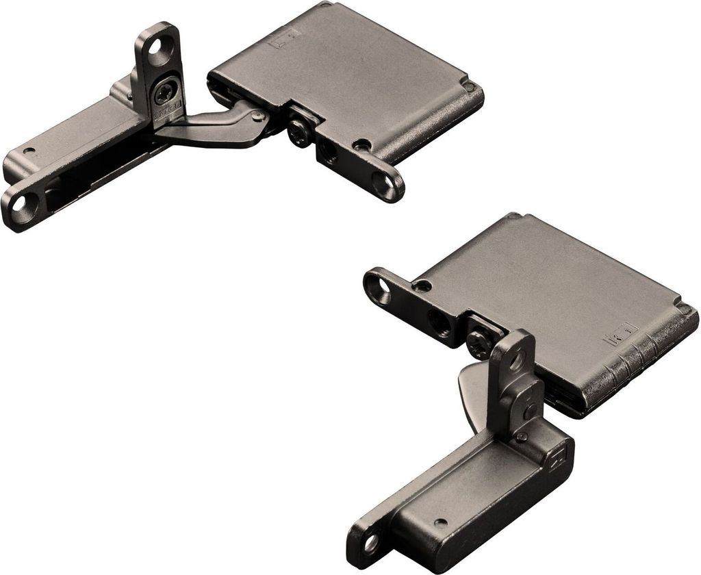 1 Paar Salice AIR Scharnier mit Push Open Funktion 105° Titanium anthrazit zum Einlassen in Front und Korpusboden