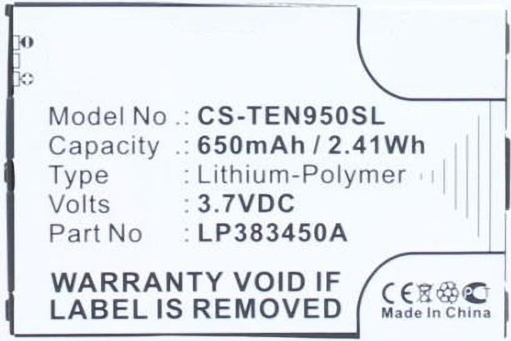 Akku für Telefunken T95/Eurofon T95 Li-Ion 3,7 Volt 650 mAh schwarz