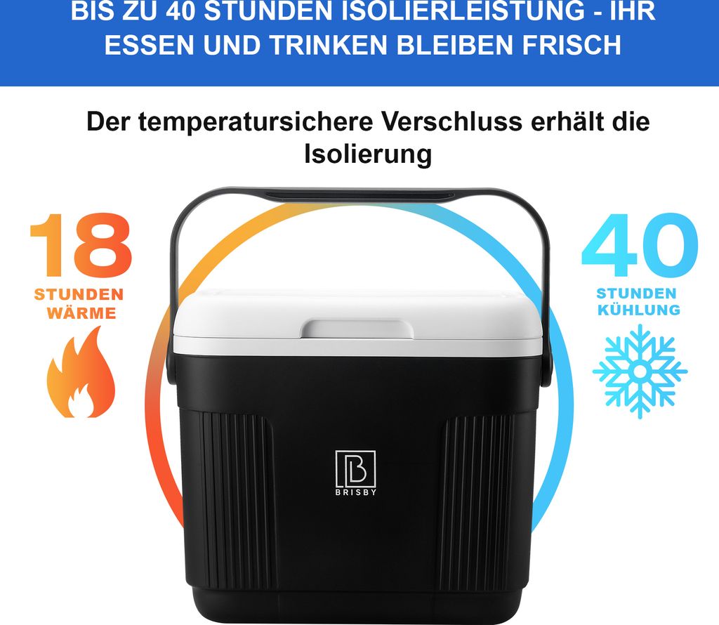 Brisby Kühlbox - Frigobox - 22L - Schwarz - Bis zu maximal Produktbild 8