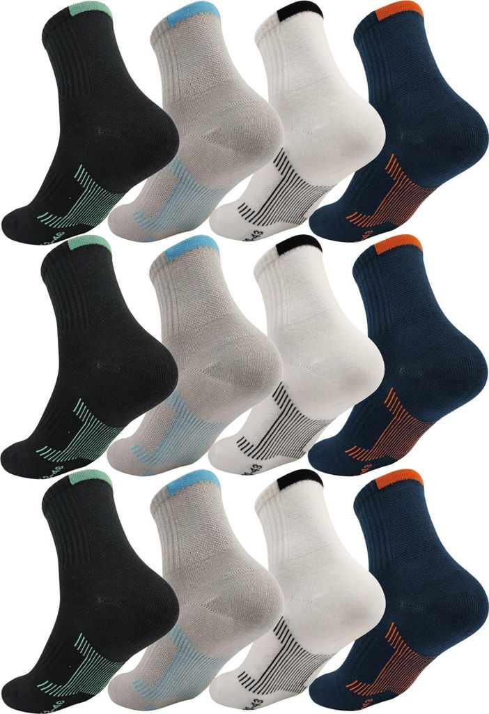 12 Paar Herren Sport Sneaker Socken Quarter Socks Produktbild 