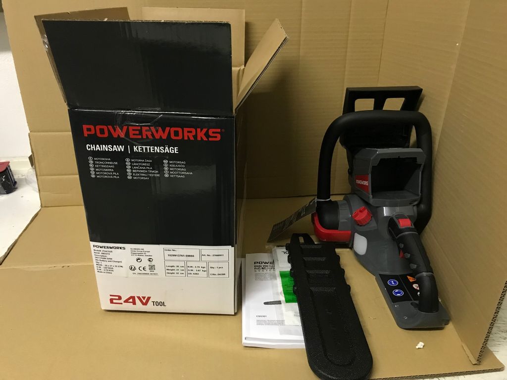 Powerworks Dual Voltage Akku-Kettensäge P24CS25, incl. Akku Produktbild 