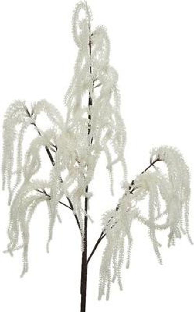 Dekozweig Trauerweide Weiß Glitter Winterdeko 82cm 2 Stk, 2 Stück