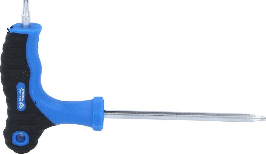 Brilliant Tools T-Griff-TX mit Stirnlochbohrung-Winkelstiftschlüssel T10 x 75 mm
