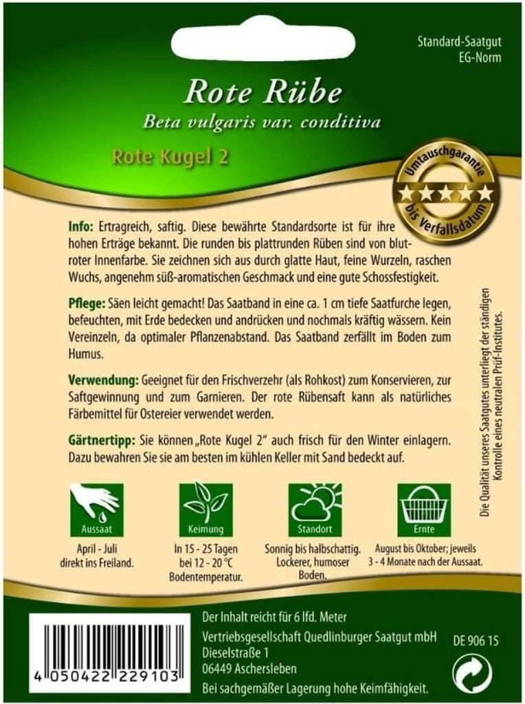Saatband Rote Rübe, Rote Kugel 2 Produktbild 