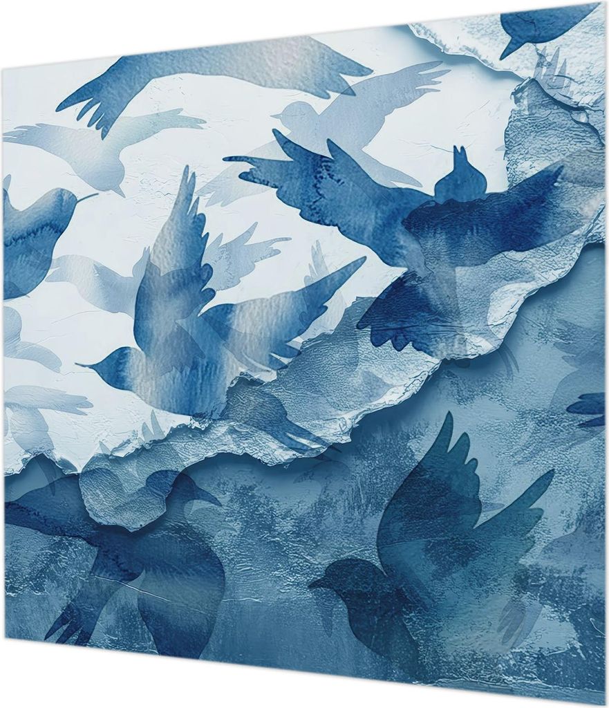 Wandtapete - Dekorative Tapete für Wohnzimmer - Tapetenfolie für Wanddekoration - 250x250 cm - Dynamische Vögel