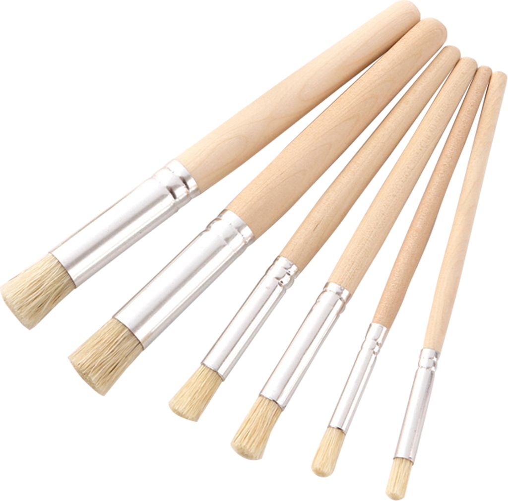 Holzschablone Pinsel Set Rundspitze Borste Haarpinsel Produktbild 
