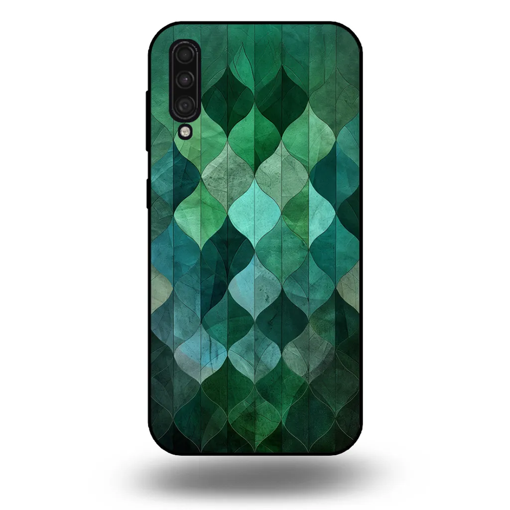 Cover TPU Samsung Galaxy A50s Foglie | Custodia Backcover Verde
