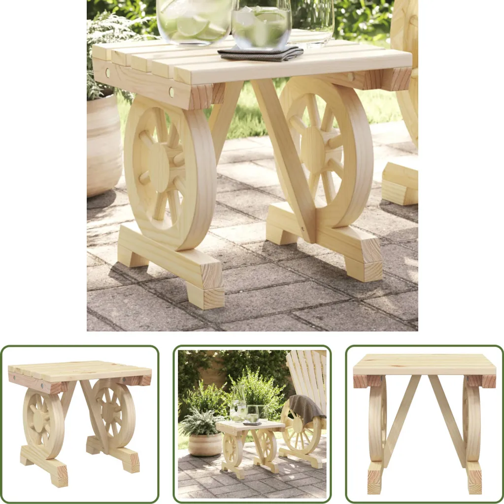 The Living Store Sgabello da giardino 40x36,5x38,5 cm in legno massiccio di abete
