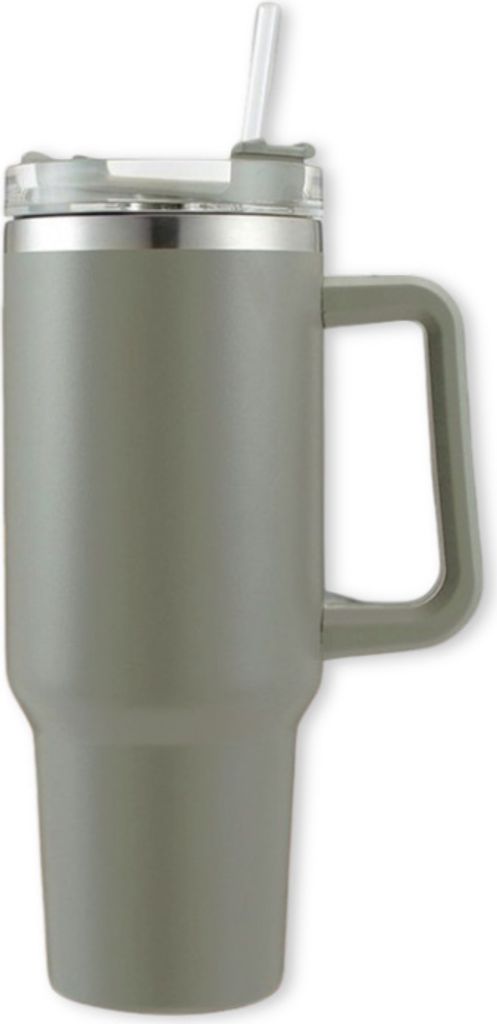 Kubek termiczny ze słomką TERMOS 1000 ml, szary Zdjęcie produktu 
