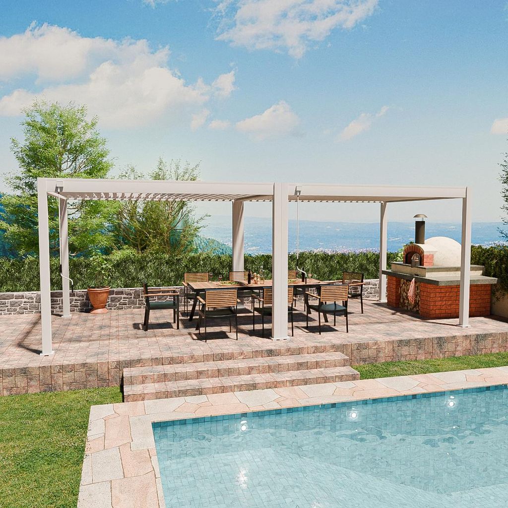 Classic | Pergola Aluminium freistehend | 3 x 7,2 M | weiß