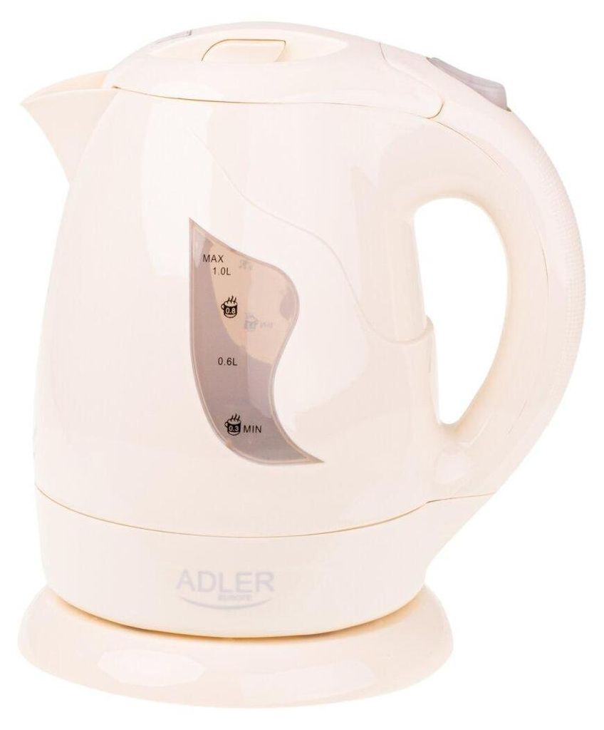 Adler AD 08 Wasserkocher 850 W - 1 L, 360° drehbar, Beige Produktbild 