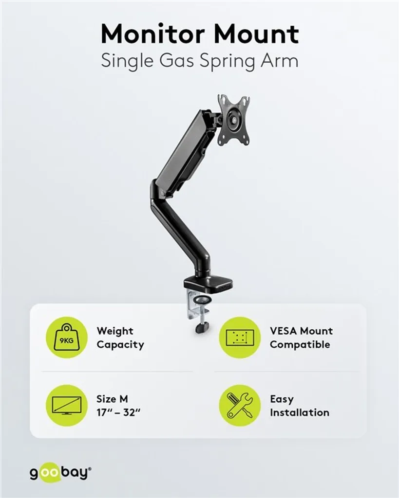 Support écran ergonomique à ressort à gaz haute résistance VESA 100 - 2