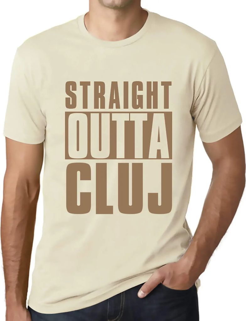 Herren Grafik T-Shirt Direkt aus Cluj – Straight Outta Cluj – Öko-Verantwortlich Vintage Jahrgang Kurzarm Lustige Druck Geburtstag Geschenk Mann