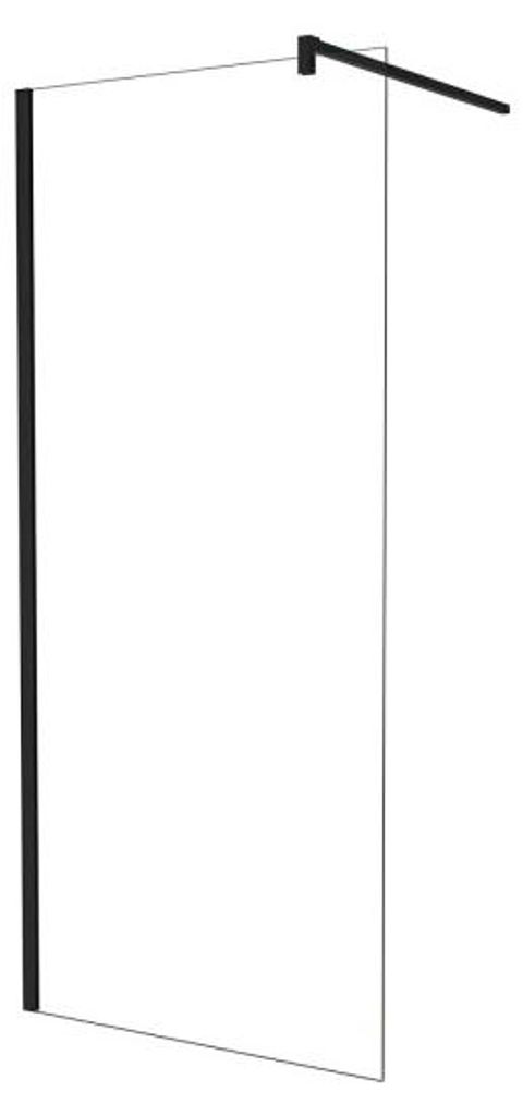 AICA 90x195cm Walk in Dusche 6mm NANO ESG Schwarz für Produktbild 
