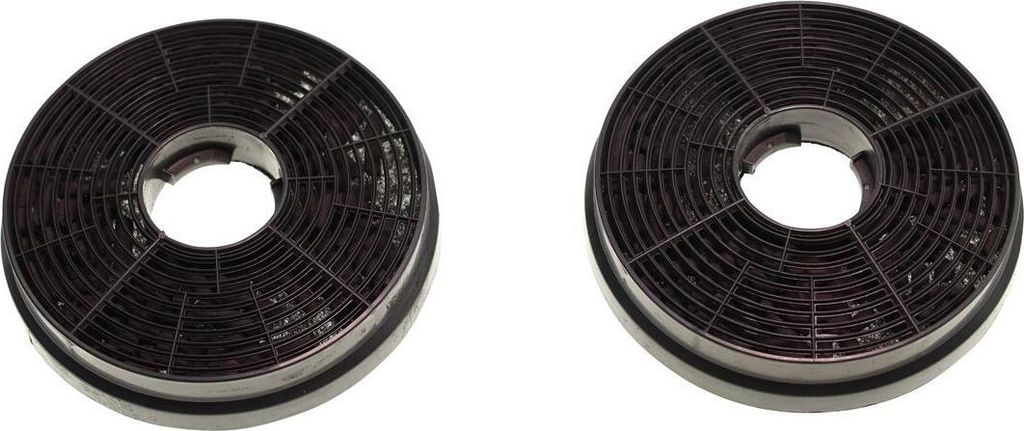 Two charcoal filters for a range hood, presented against a white background.