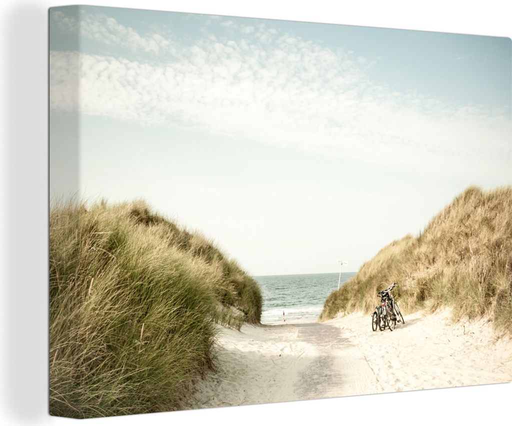 OneMillionCanvasses - Leinwandbilder - 150x100 cm, Strand - Düne - Himmel, Wandbilder Kunstdruck Wanddekoration - Foto auf Leinwand - Gemälde a...