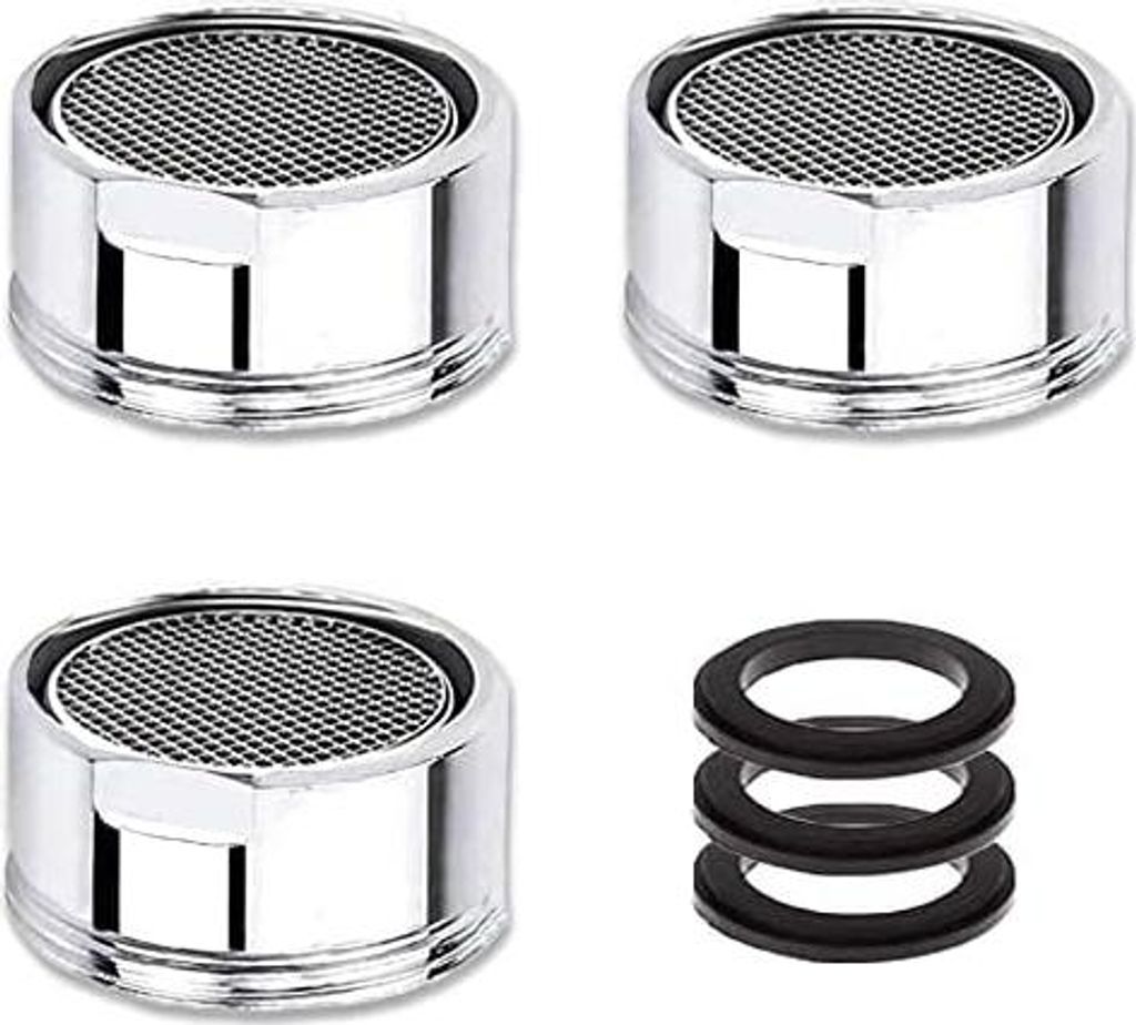 3 Stück Strahlregler M28, Wasserhahn Sieb, Mischdüse mit Edelstahlfilter inkl., Wasserhahn Aufsatz Strahlregler(28mm Außengewinde) M24