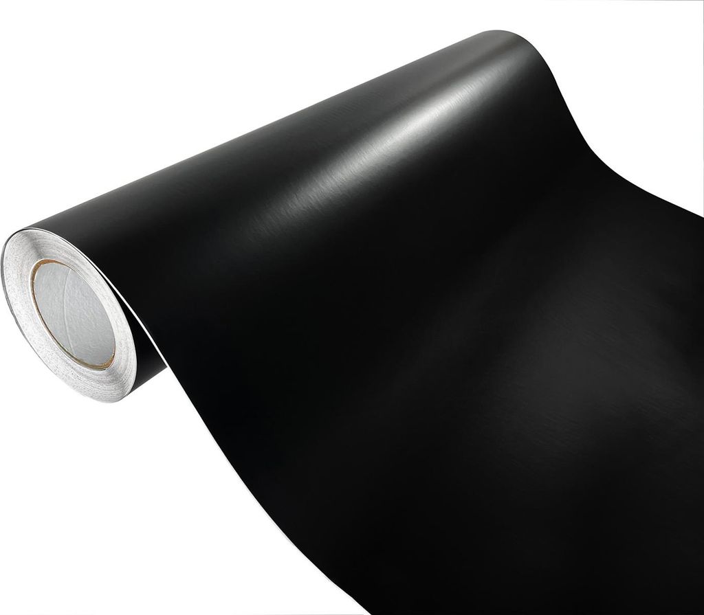 Klebefolie Möbel 75x100 cm - Schwarz Matt - Möbelfolie mit Luftkanal-Kleber - Klebefolie selbstklebend für Küche, Möbel und Auto - Folie für ...