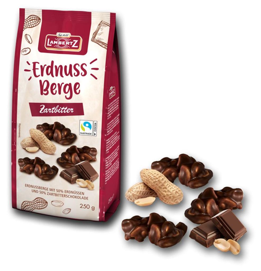 Lambertz Erdnuss Berge Zartbitter 250g Produktbild 