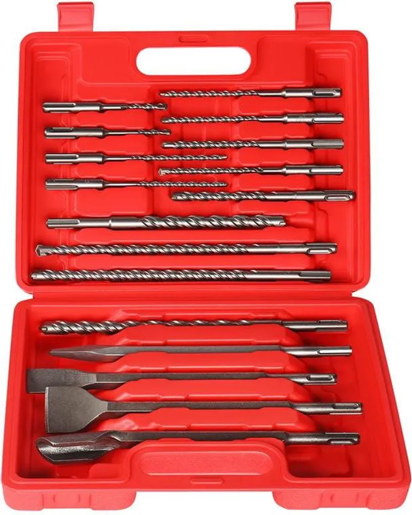 Set de 17 accessoires SDS+ KD10068 haute performance en acier renforcé