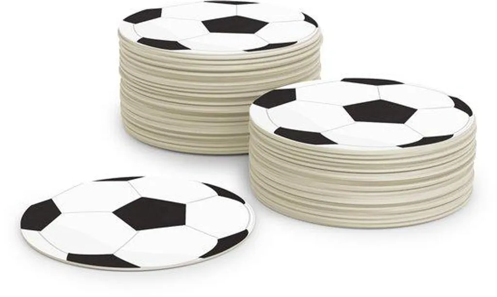 Décoration de Table Euro Football - 50 Couvercles en Carton 10 cm