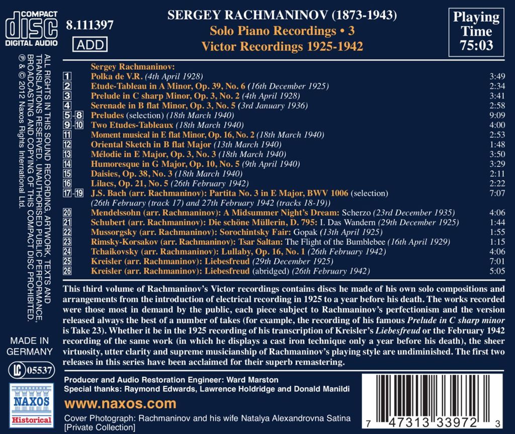 Rachmaninoff, S: Preludes/Etudes-Tableaux