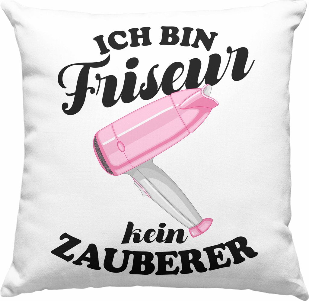 Trendation - Friseur Deko-Kissen mit Füllung 40x40 Geschenk Produktbild 