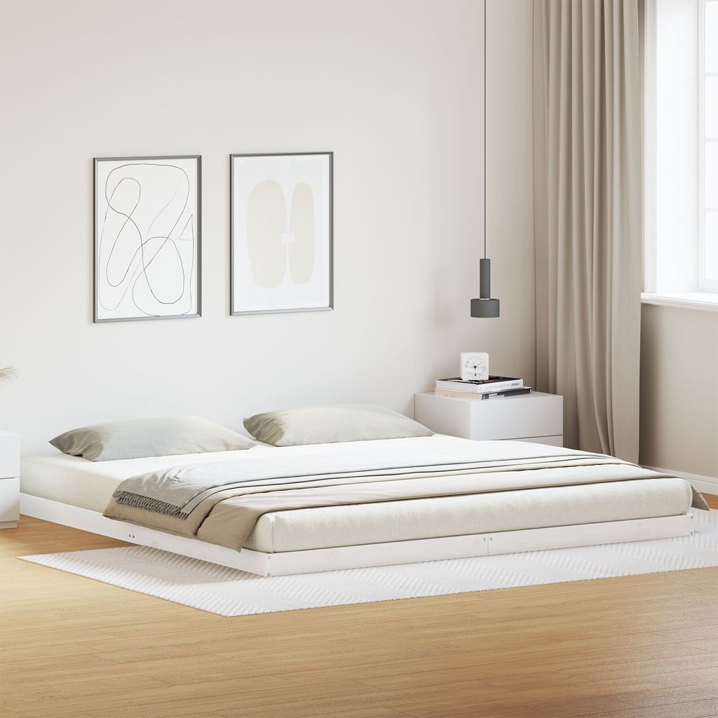 Möbel Bodenbett 180x210 cm Massivholz Kiefer - Klassische Betten 869743