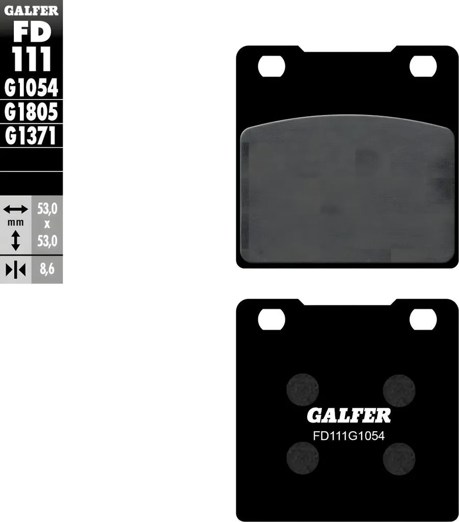 Plaquettes Galfer FD111G1054 semi-métalliques pour Kawasaki ZRX ZXR