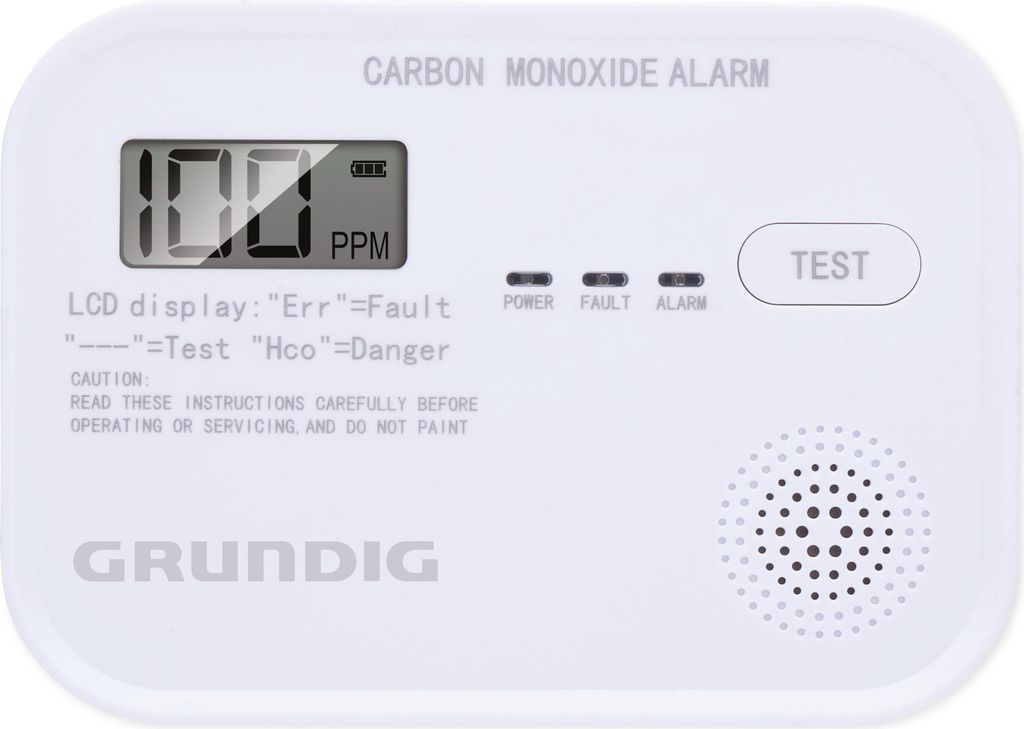 Detektor oxidu uhoľnatého GRUNDIG s displejom, napájaný z Obrázok produktu 