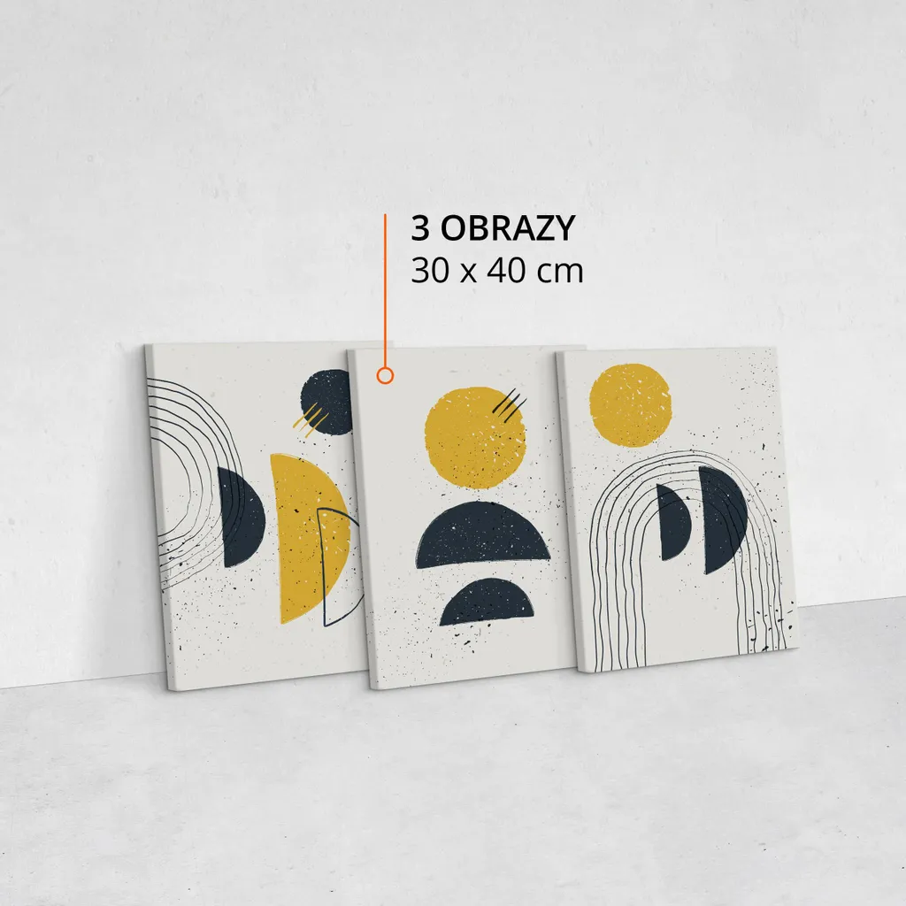 Décoration Murale Triptyque Abstraction Boho : Set de Toiles 30x40 cm - 10