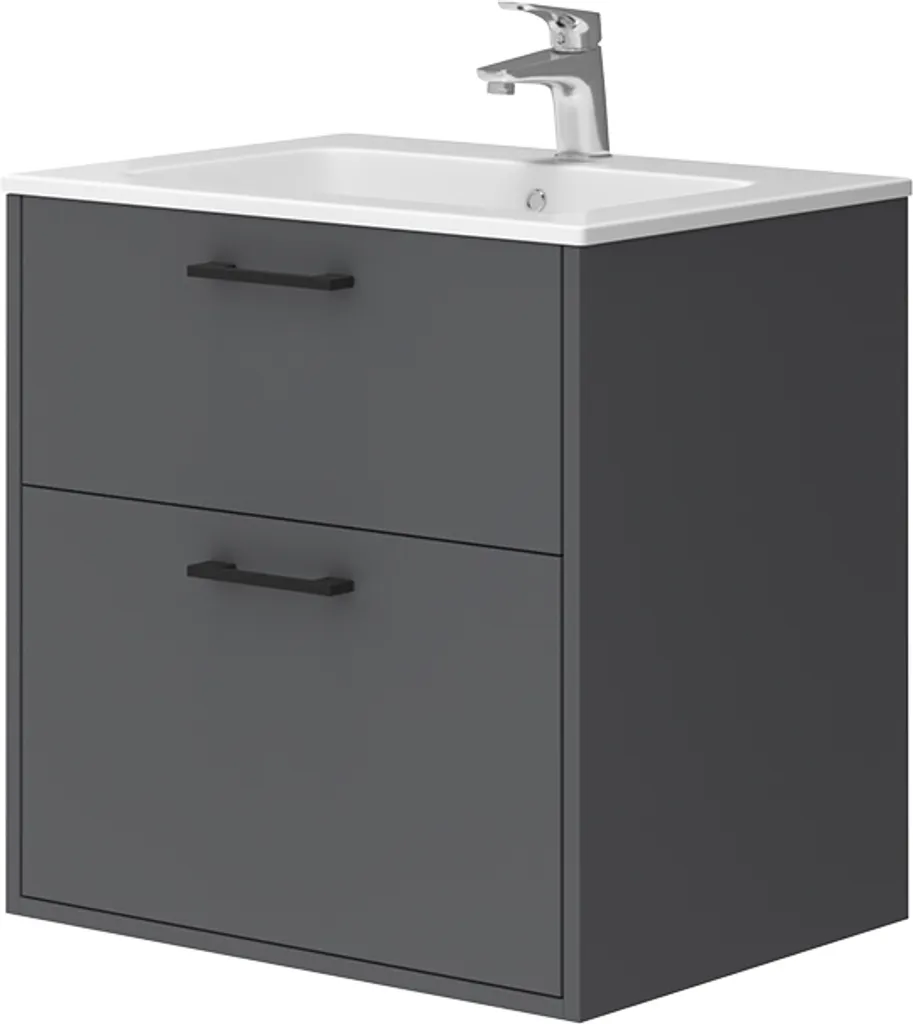 Meuble sous-vasque anthracite avec lavabo intégré 61 cm Vicco Lanco