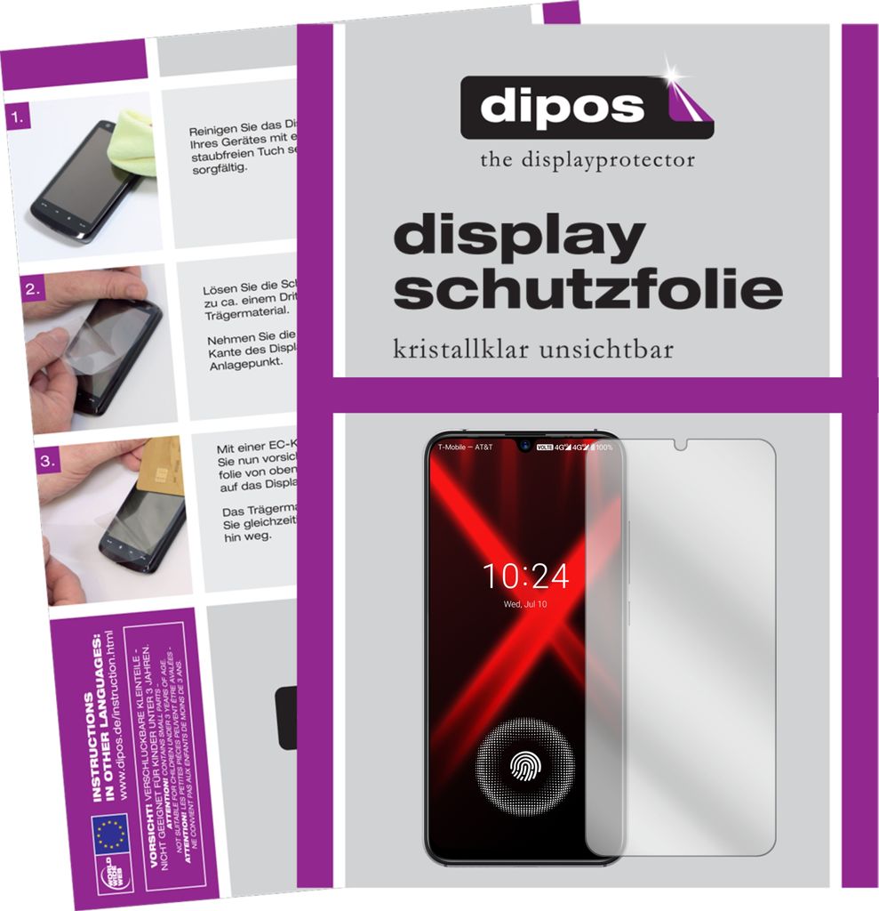 2x Schutzfolie für Umidigi X klar Displayschutzfolie Folie Display Schutz dipos