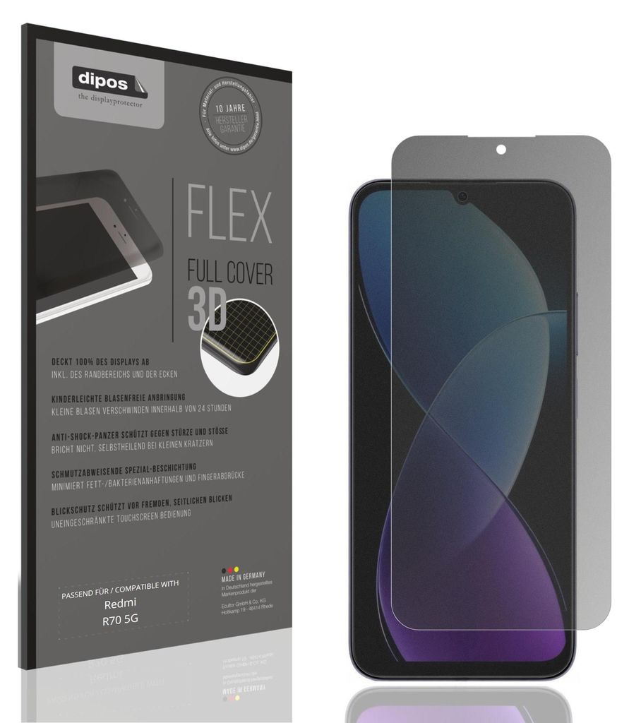 Full Cover Privacy Blickschutzfolie für Redmi R70 5G Folie Anti-Shock