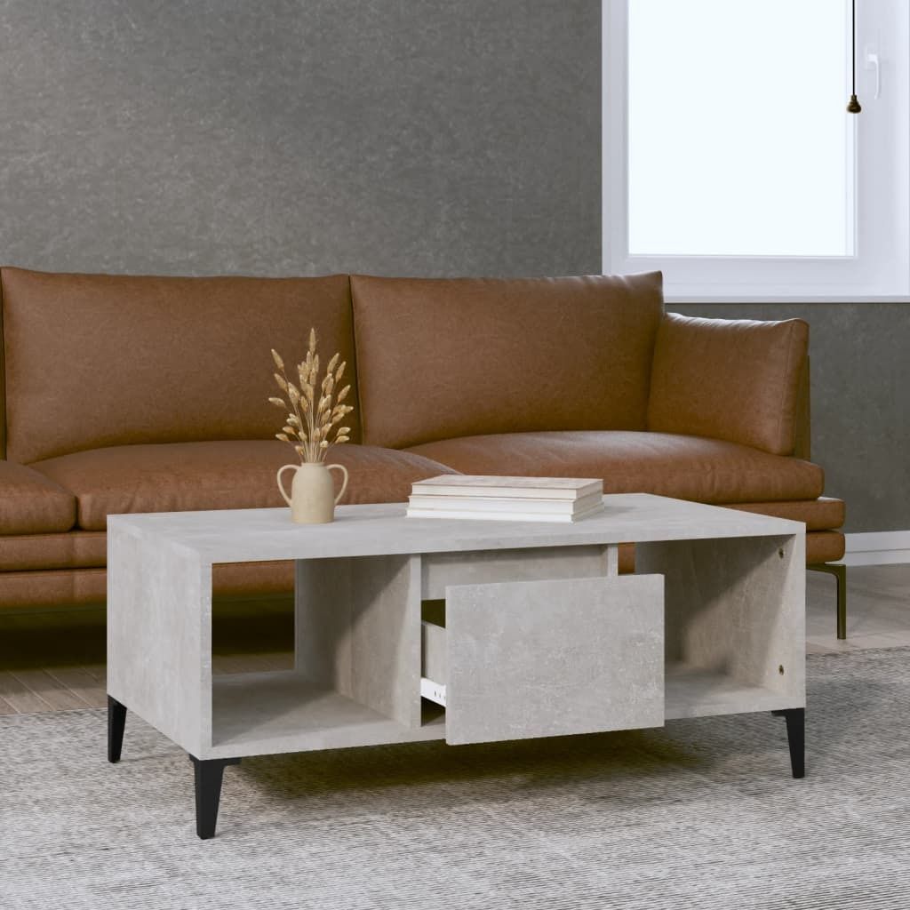 Eleganter Möbel Couchtisch Betongrau 90x50x36,5cm Holzwerkstoff - CJG774454 - Couchtische
