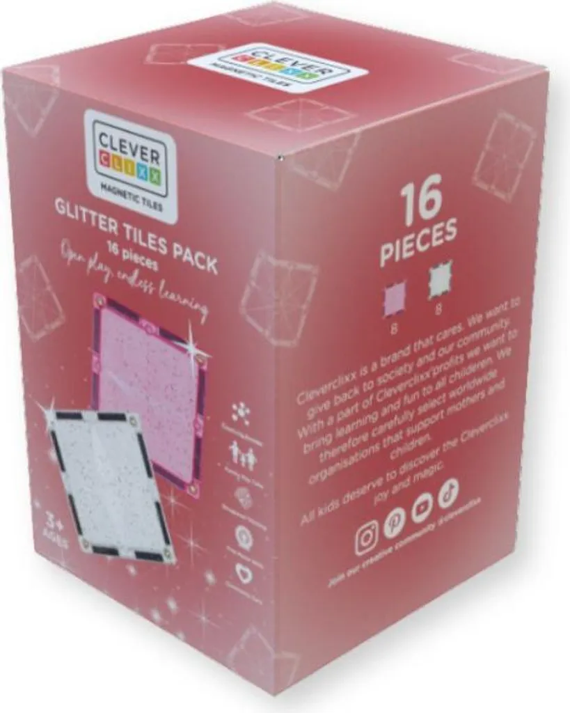 Jeu de construction magnétique Cleverclixx avec plaques brillantes 60pcs - 14