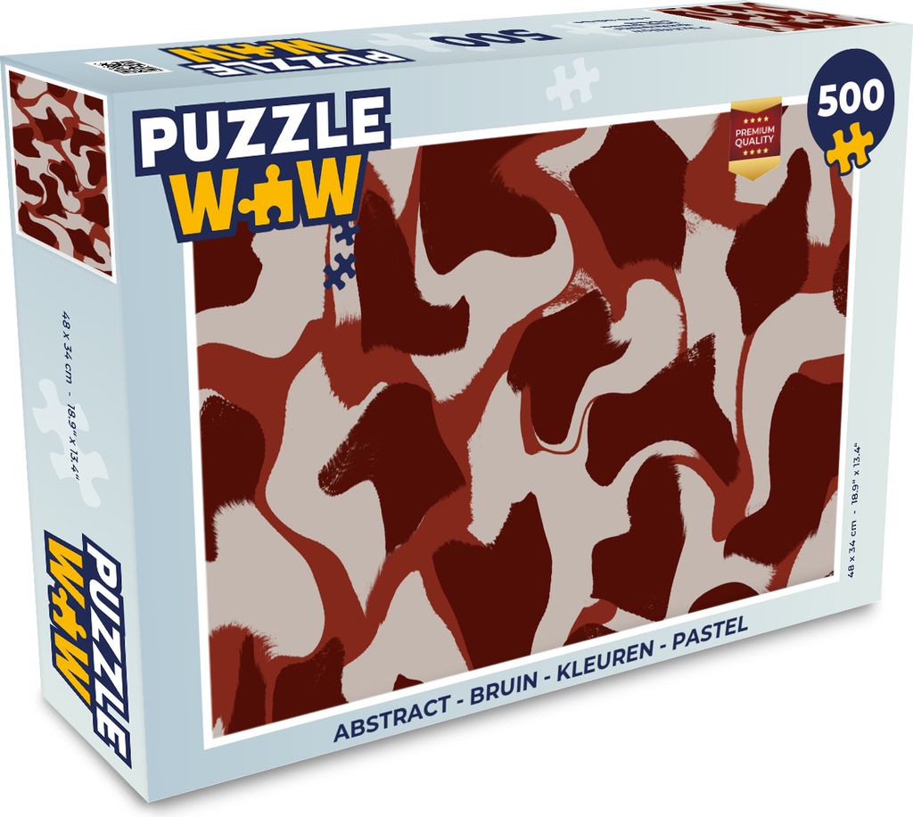 MuchoWow Puzzle 500 Teile Abstrakt - Braun - Farben - Pastell - 500 Teile - Kinder - Selberbauen - Puzzlespiele