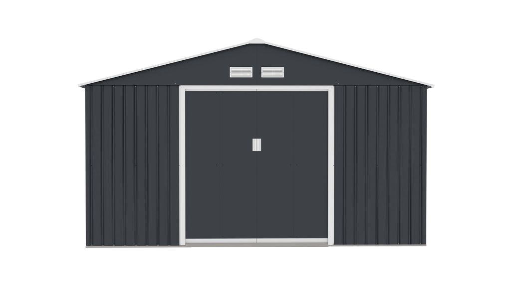 Garaż Metalowy Ogrodowy Domek Narzędziowy 341x325x204cm M-E Zdjęcie produktu 