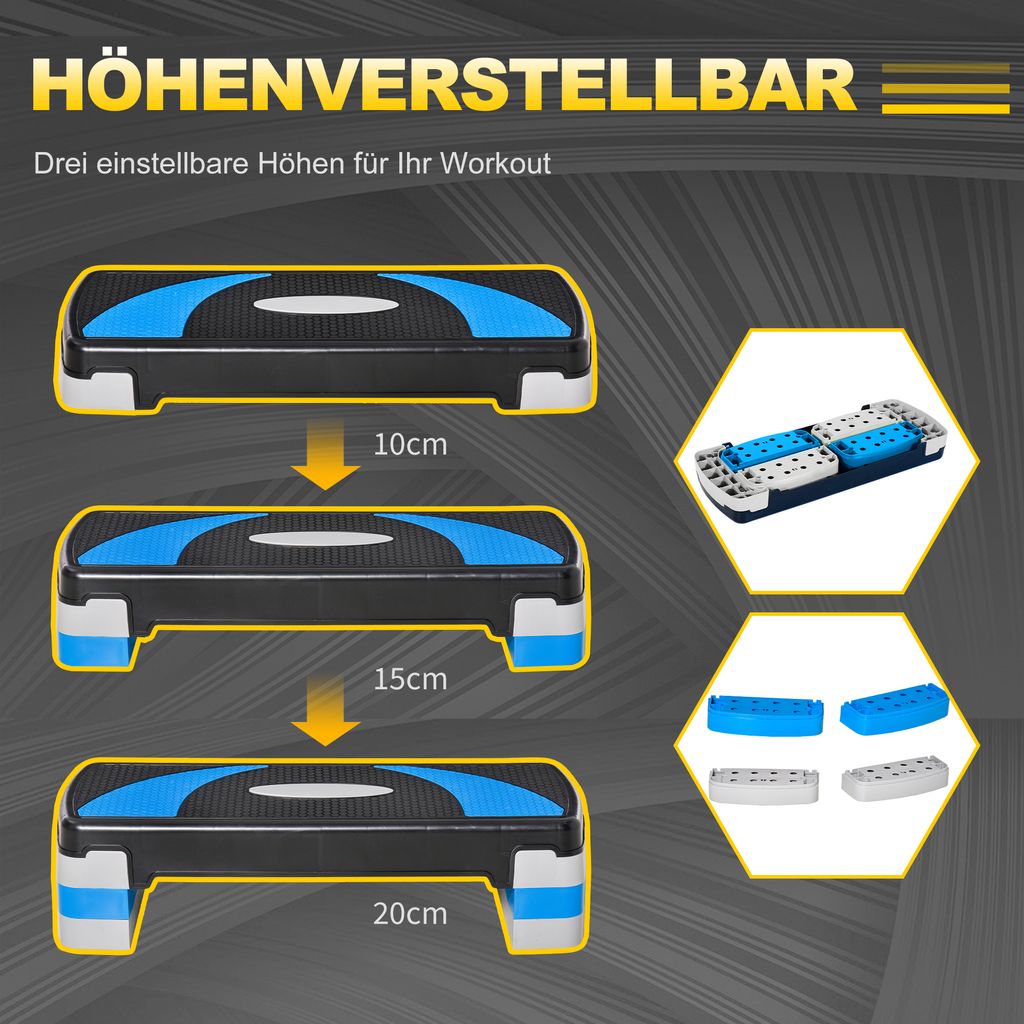 HOMCOM Stepping board aeróbny stepper výškovo nastaviteľný Obrázok produktu 4
