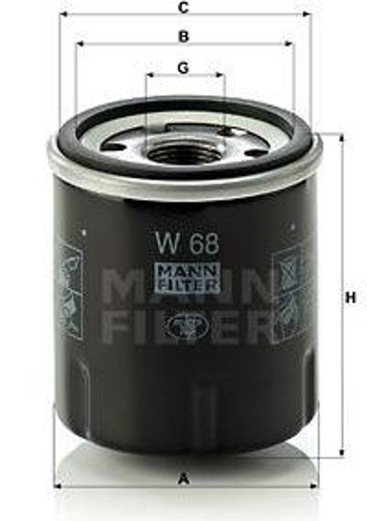 MANN-FILTER W 68 Ölfilter OE 50103244 kompatibel mit Twingo, Kangoo, Clio