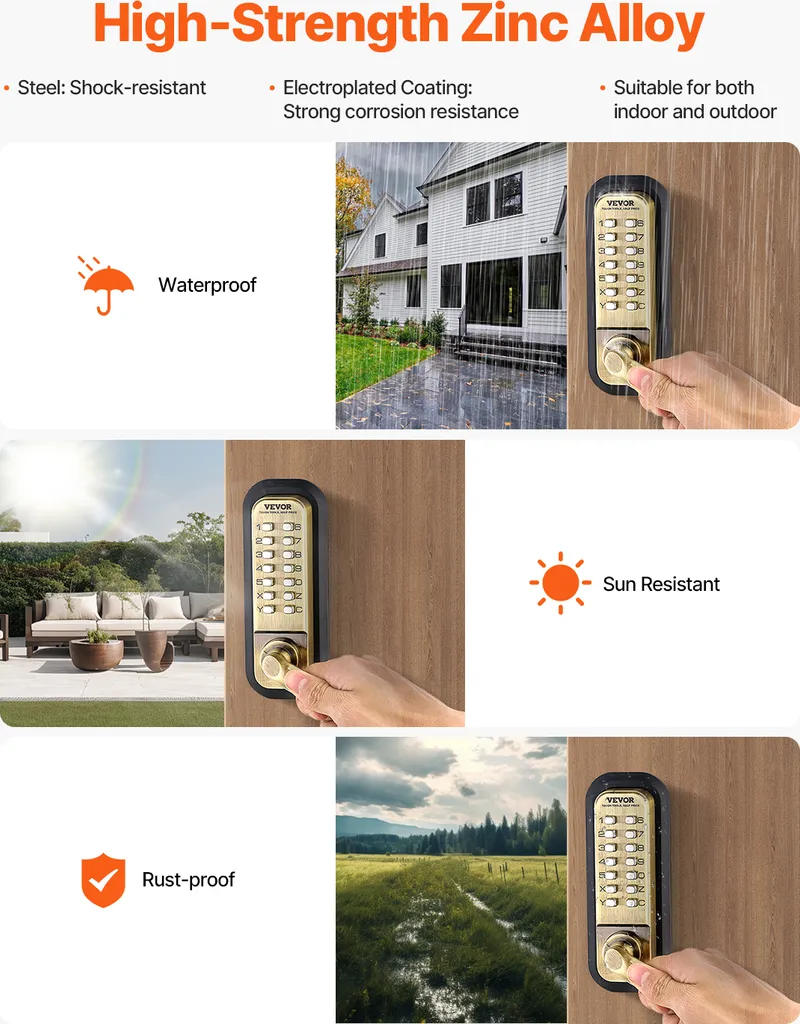 Serrure à code mécanique extérieure pour portail et porte de clôture