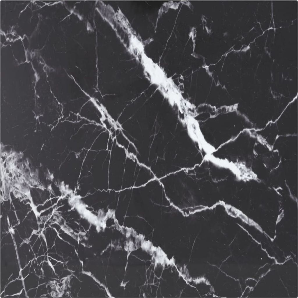 Tischplatte Schwarz 50x50 cm 6 mm Hartglas in Marmoroptik