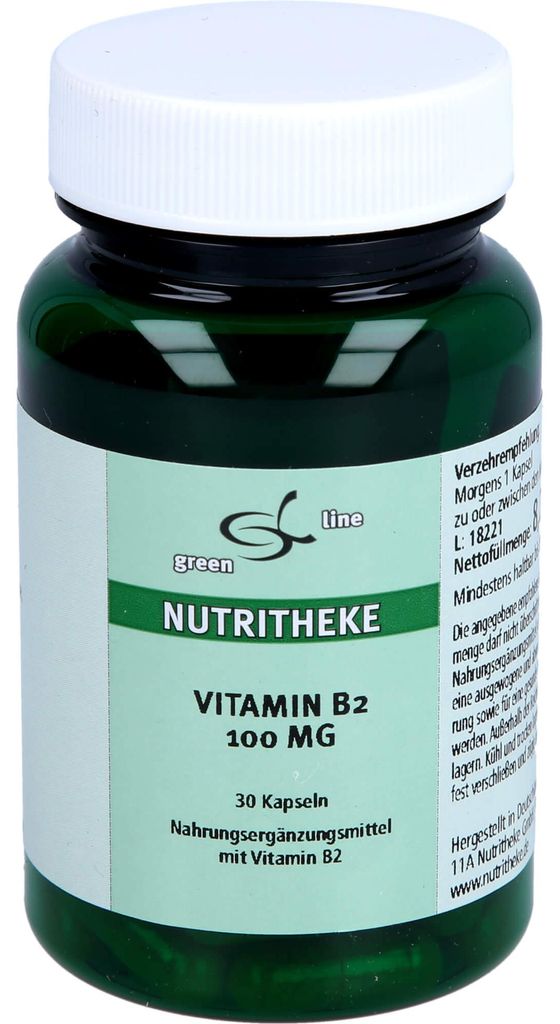 Green Line Nutritheke Vitamin B2 100 mg Kapseln, 30 St. Kapseln