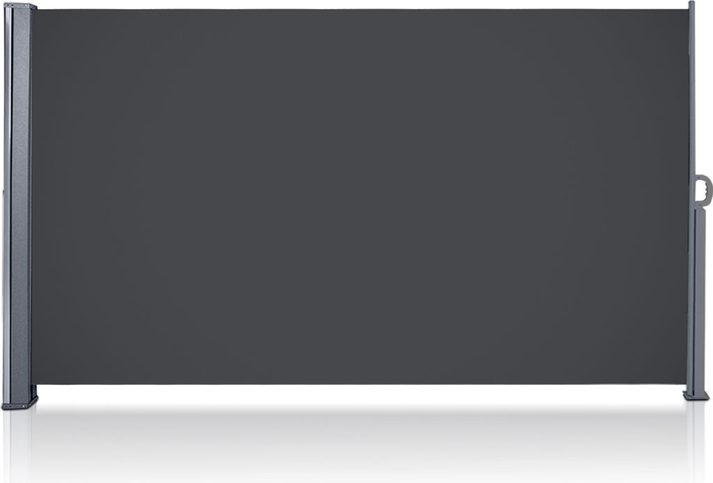 TolleTour Seitenmarkise 140x300cm Sichtschutz Ausziehbar Blickdicht Sonnenschutz Markise Balkon Terrasse Garten Seitenrollo Windschutz Grau