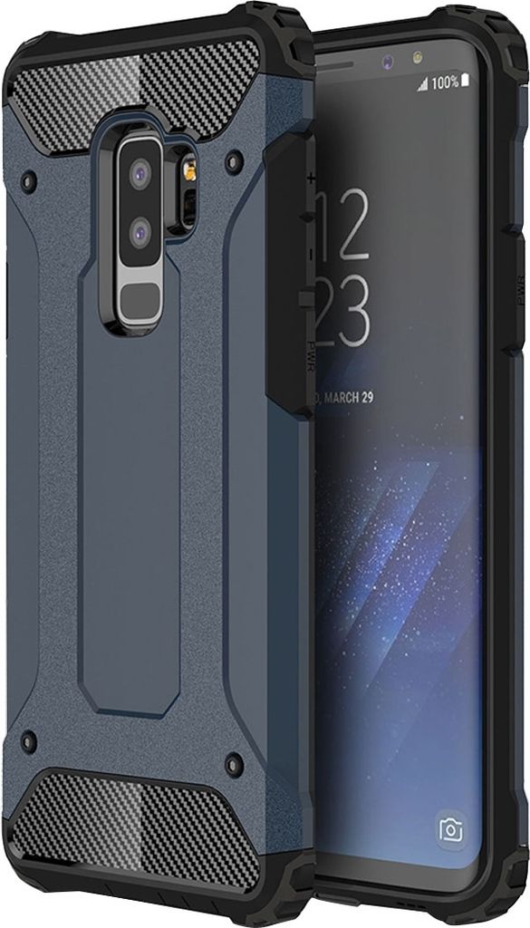 Mobigear Outdoor Samsung Galaxy S9 Plus Hülle Hardcase Backcover Stoßfest - Marineblau