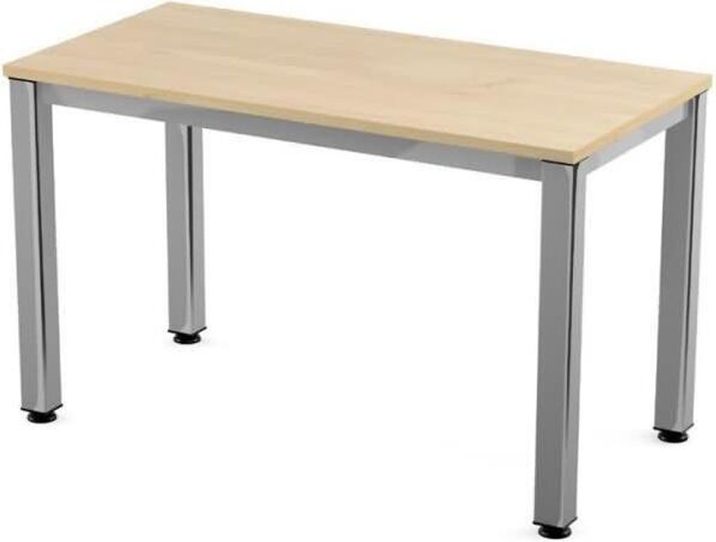 Schreibtisch Executive BxTxH 120x60x73cm Gestell verchromt Platte Melamin buche.