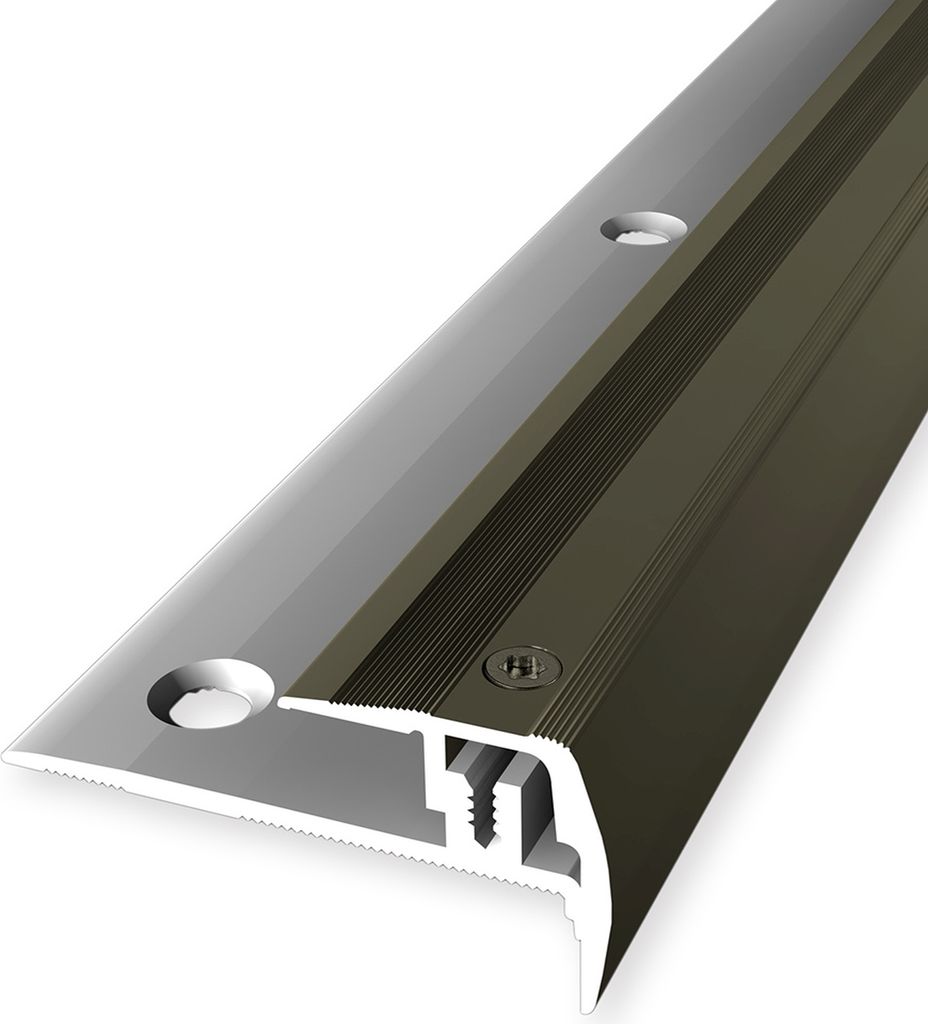 PROVISTON | Treppenkantenprofil | Metallprofil | Breite: 23 mm | Höhenausgleich: 7 - 16 mm | Länge: 1000 mm | Aluminiumprofil | Bronze | 1 Stück
